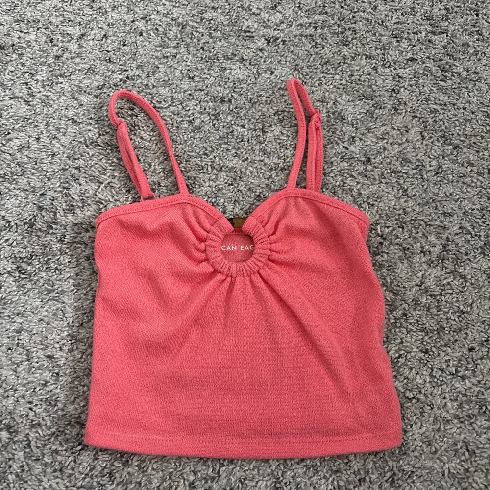 American Eagle Outfitters Coral Crop Top